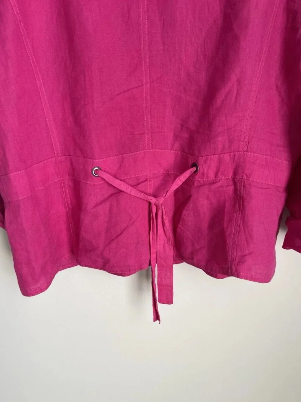 Eileen Fisher Pink 100% Irish Linen Long Sleeve Button Front Jacket